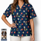 Women's December Dangles Custom Dog Face Hawaiian Shirt
