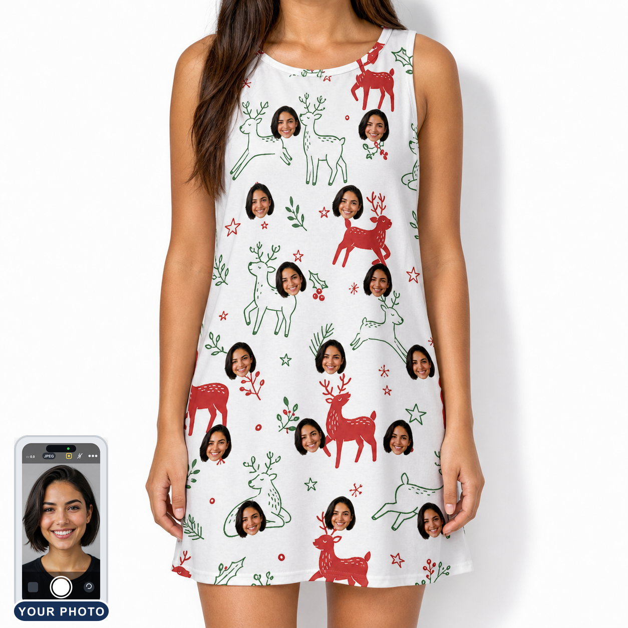 Women's Rudolph Ruckus Custom Face Tank Dress