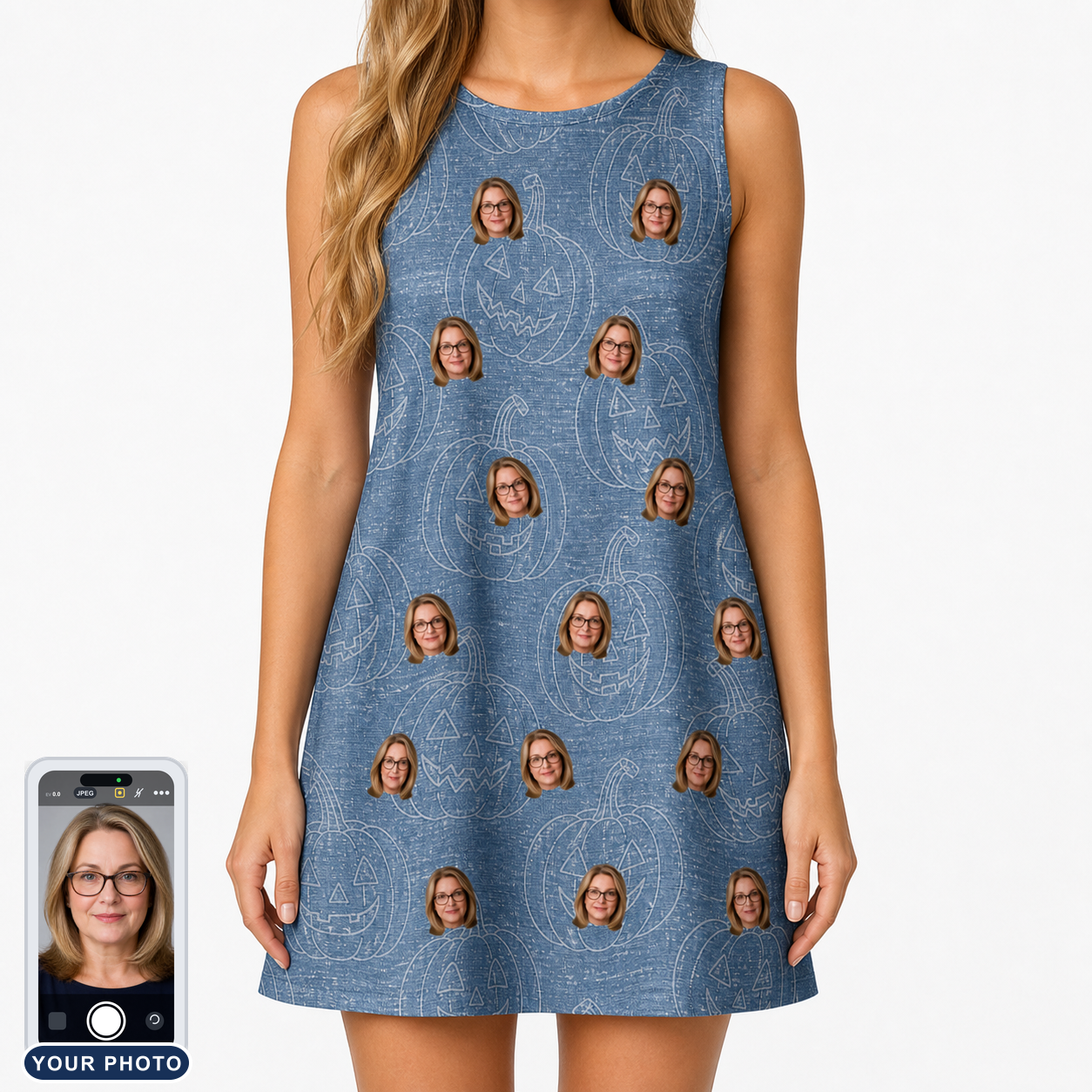 Women's Porchlight Punks Custom Face Tank Dress