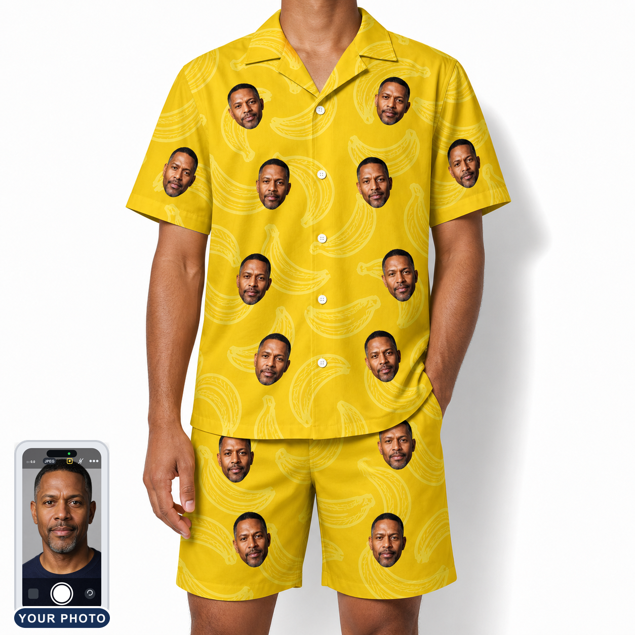 Men's Cavendish Capers Custom Face Shirt & Shorts Set