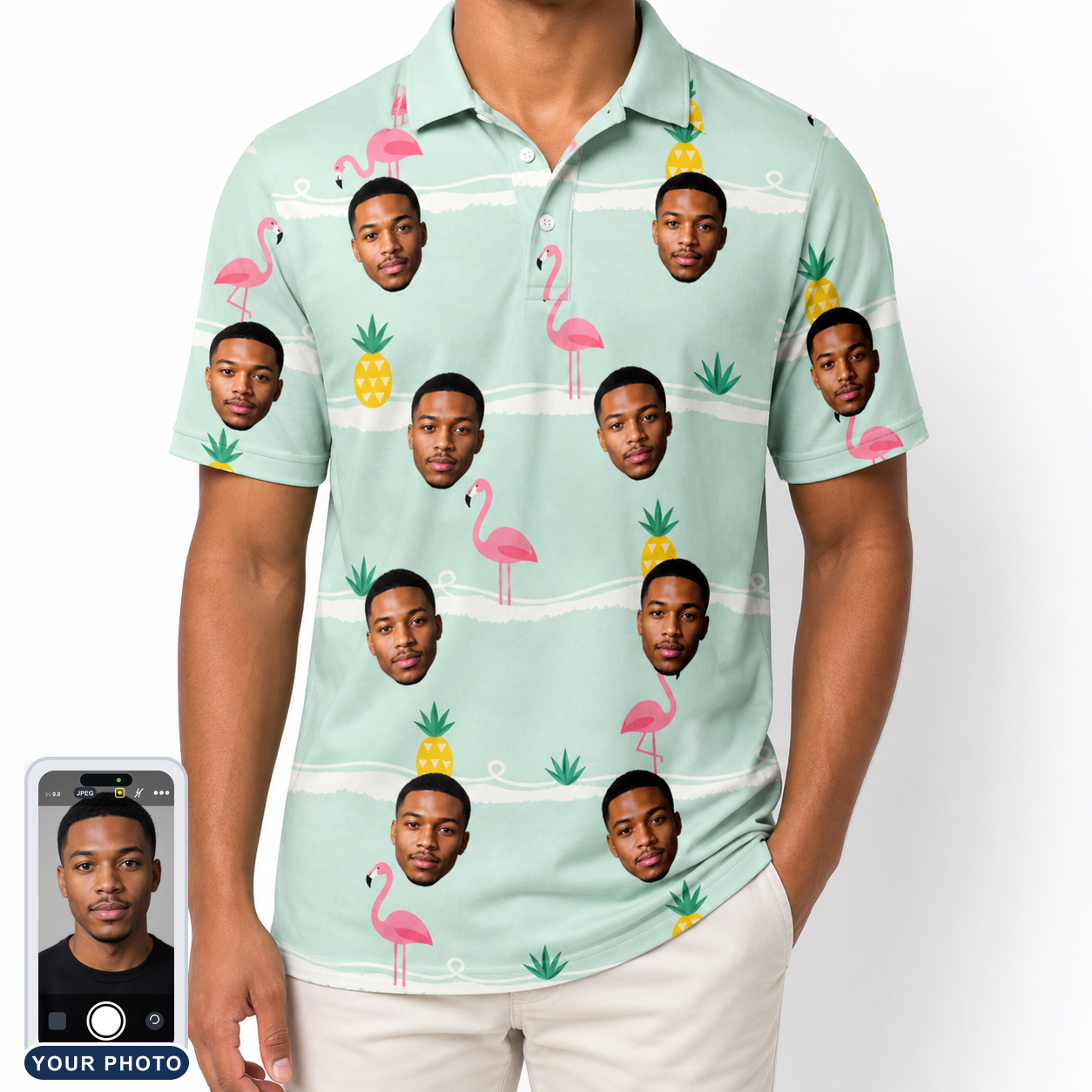 Men's Bromeliad Ballet Custom Face Polo Shirt
