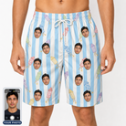 Men's Skyburst Salute Custom Face Beach Shorts