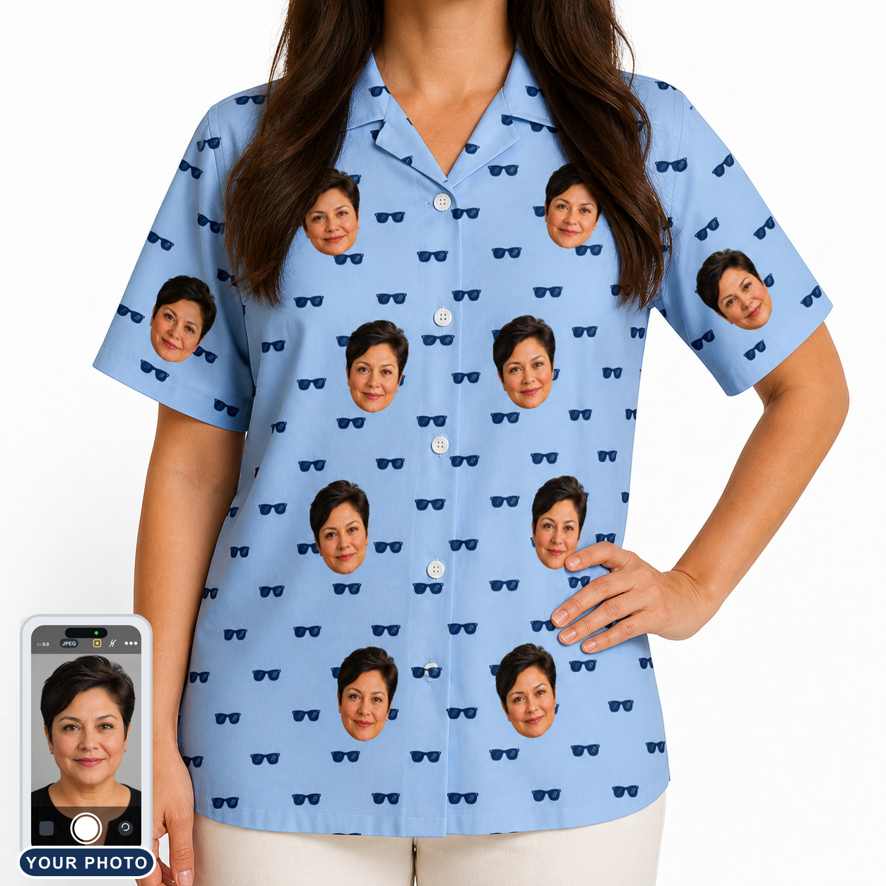 Women's Flirt Filters Custom Face Hawaiian Shirt