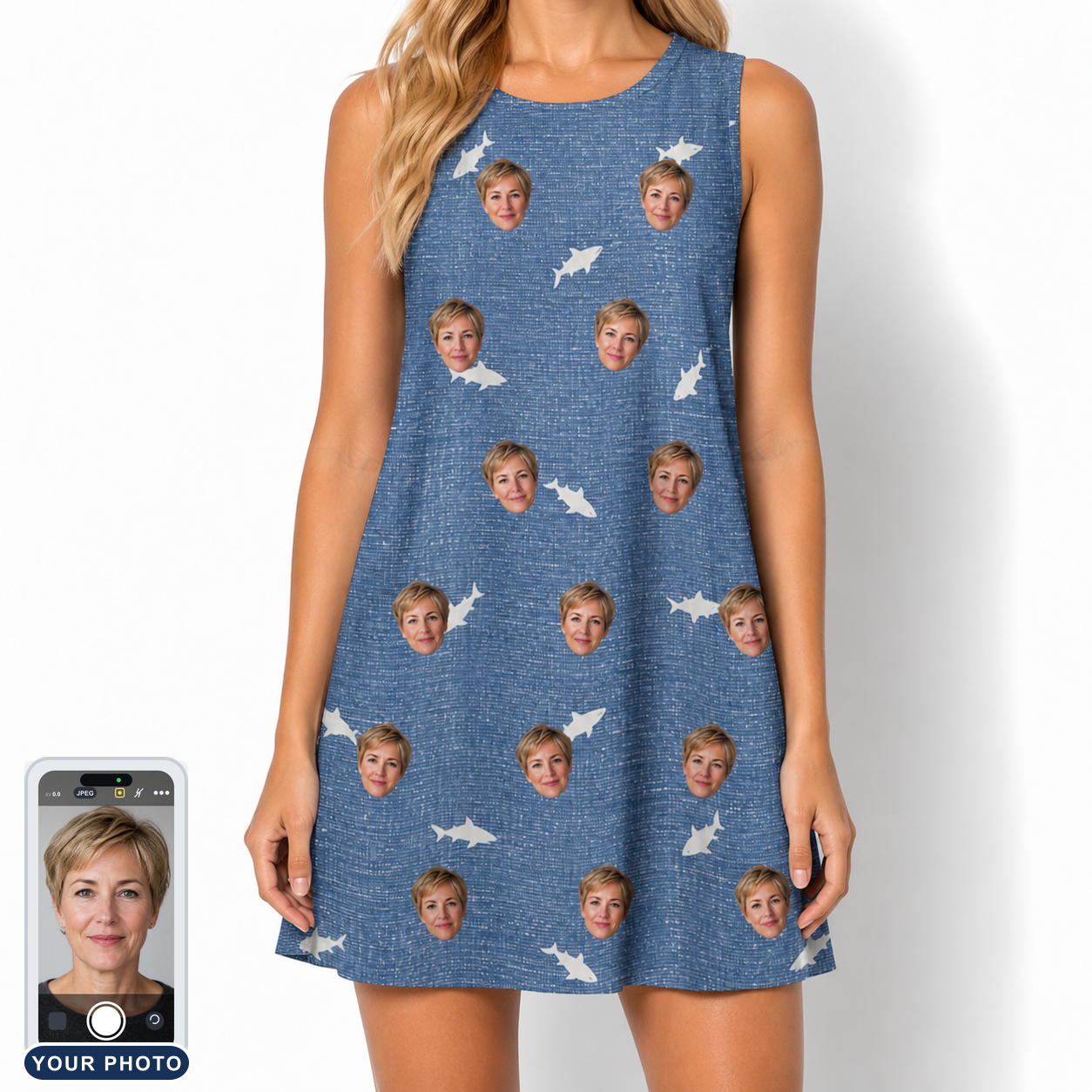 Women's Mako Minnows Custom Face Tank Dress