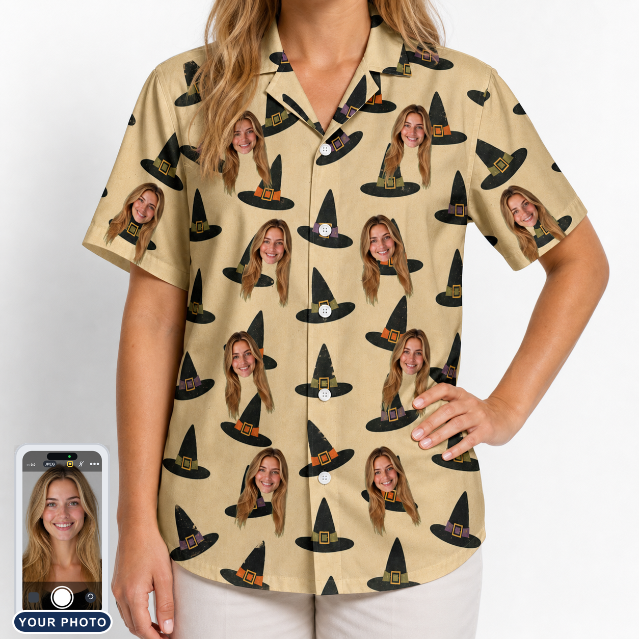 Women's Coven Couture Custom Face Hawaiian Shirt