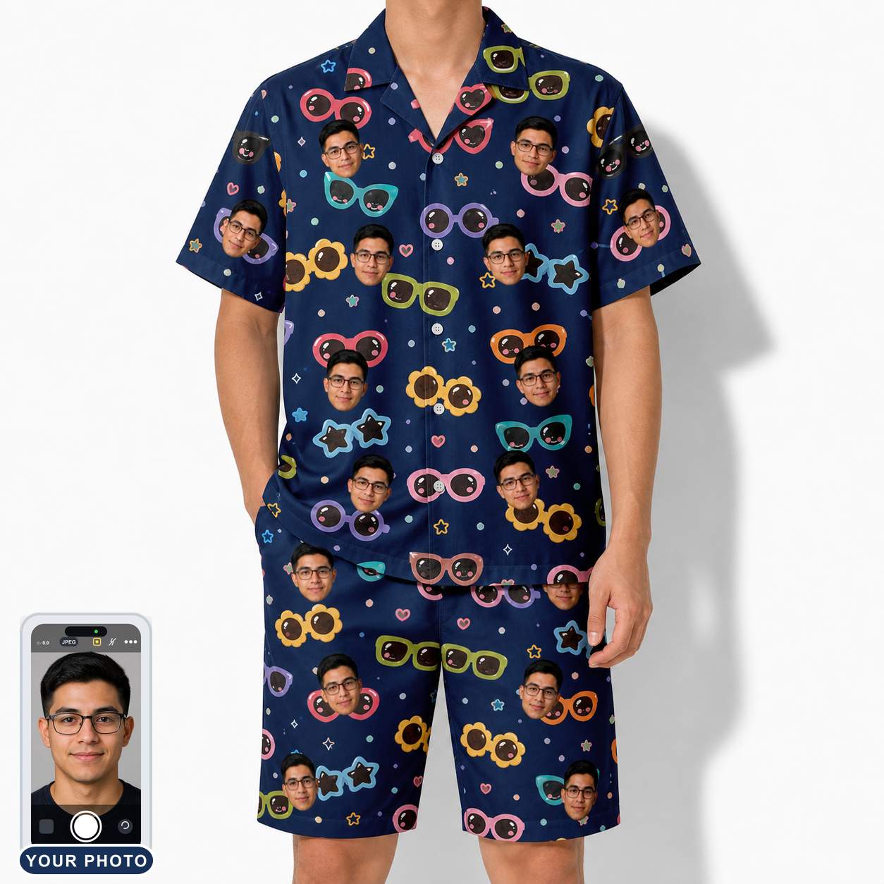 Men's Ray Reunion Custom Face Shirt & Shorts Set