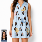 Women's Folded Fellowship Custom Face V-Neck Dress