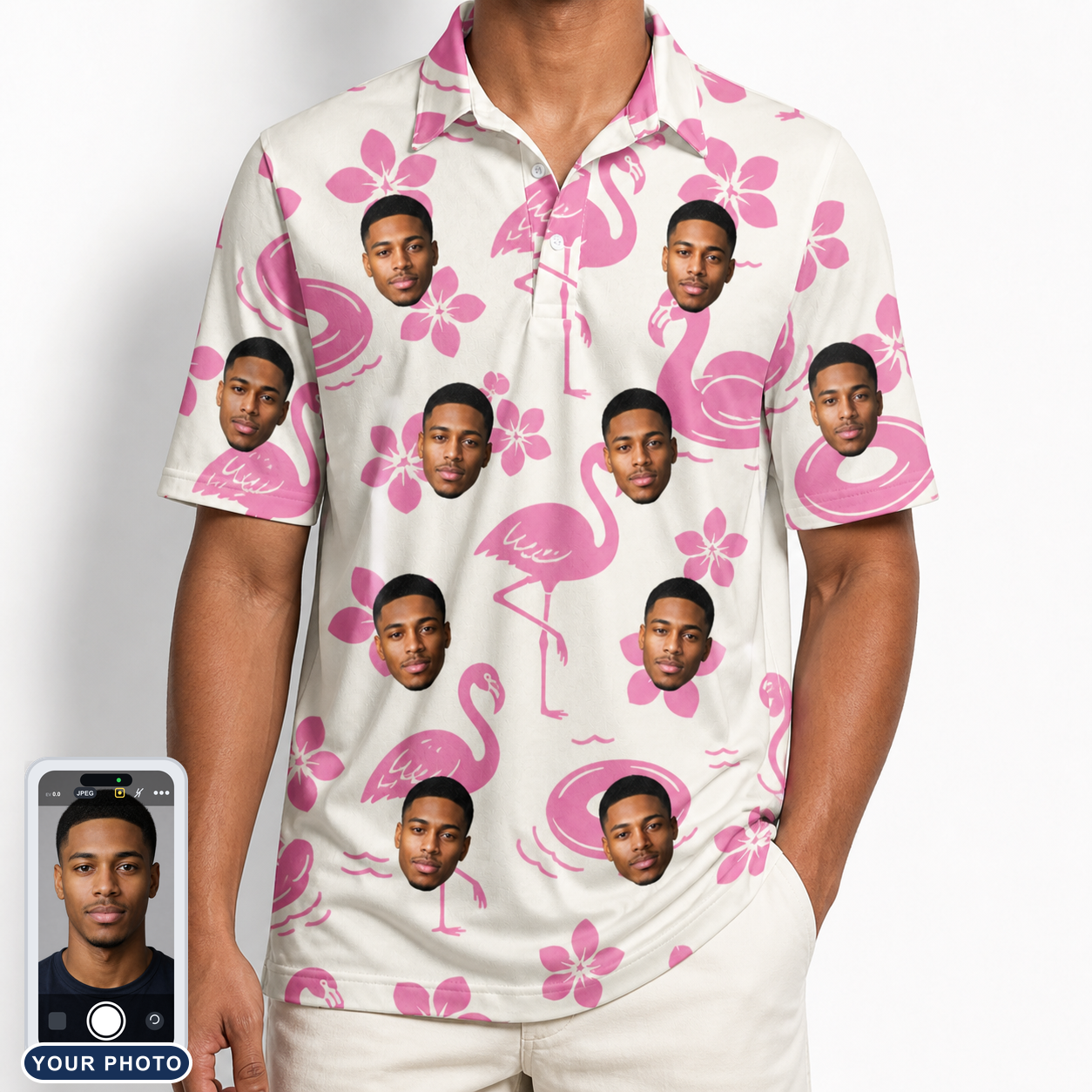 Men's Buoyant Botanica Custom Face Polo Shirt