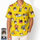 Men's Velvet Nuzzles Custom Cat Face Hawaiian Shirt