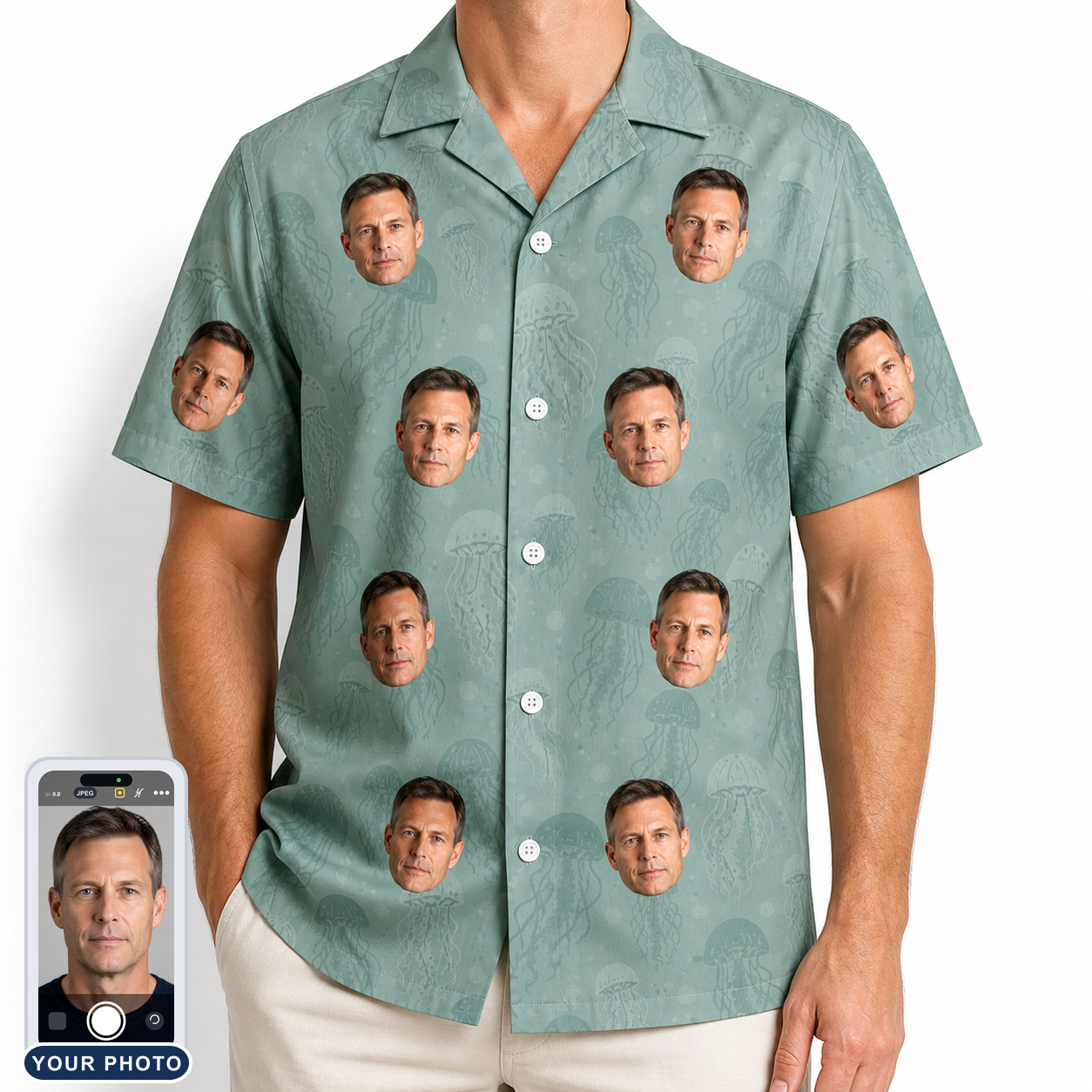Men's Jelly Jaunt Custom Face Hawaiian Shirt
