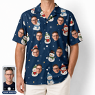 Men's Snowman Shenanigans Custom Face Hawaiian Shirt