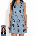 Women's Interlaced Isles Custom Face V-Neck Dress