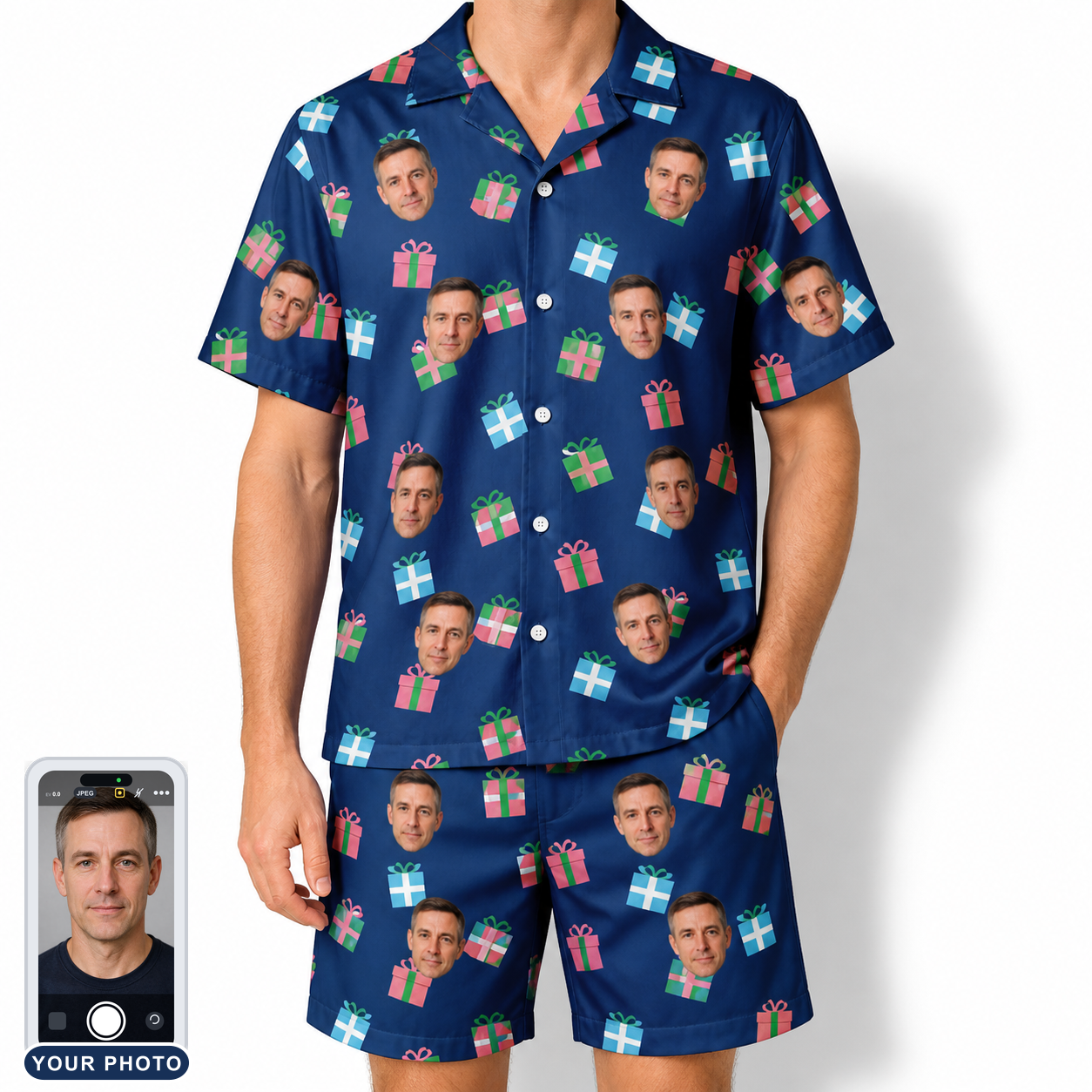 Men's Surprise Stacks Custom Face Shirt & Shorts Set