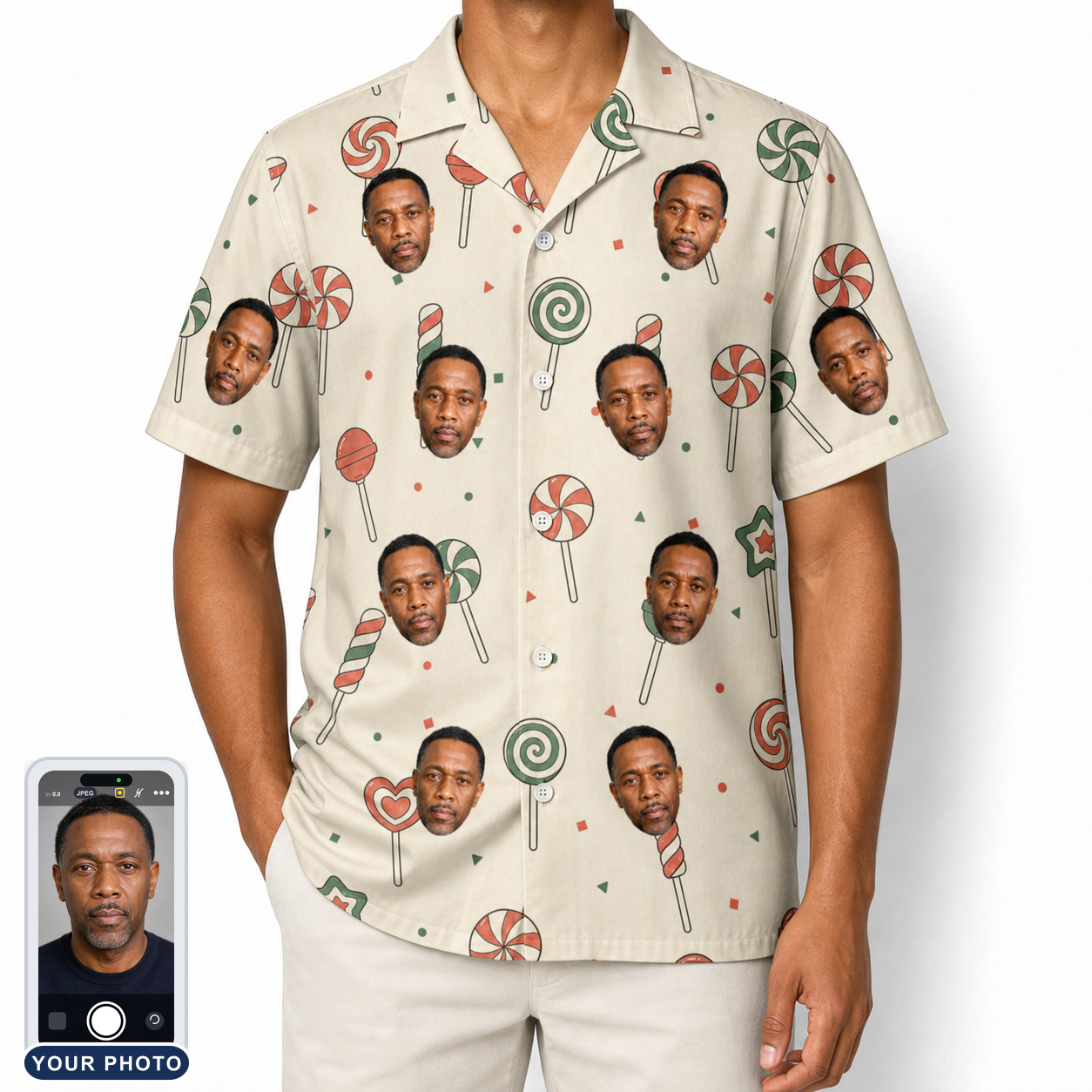 Men's Candy Constellation Custom Face Hawaiian Shirt