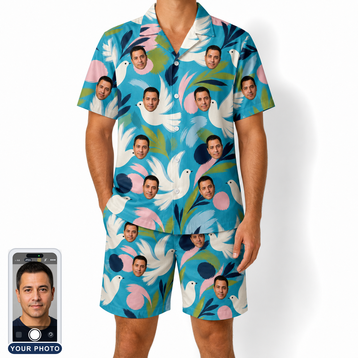 Men's Altar Aviary Custom Face Shirt & Shorts Set