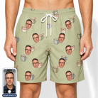 Men's Marshmallow Mugs Custom Face Beach Shorts
