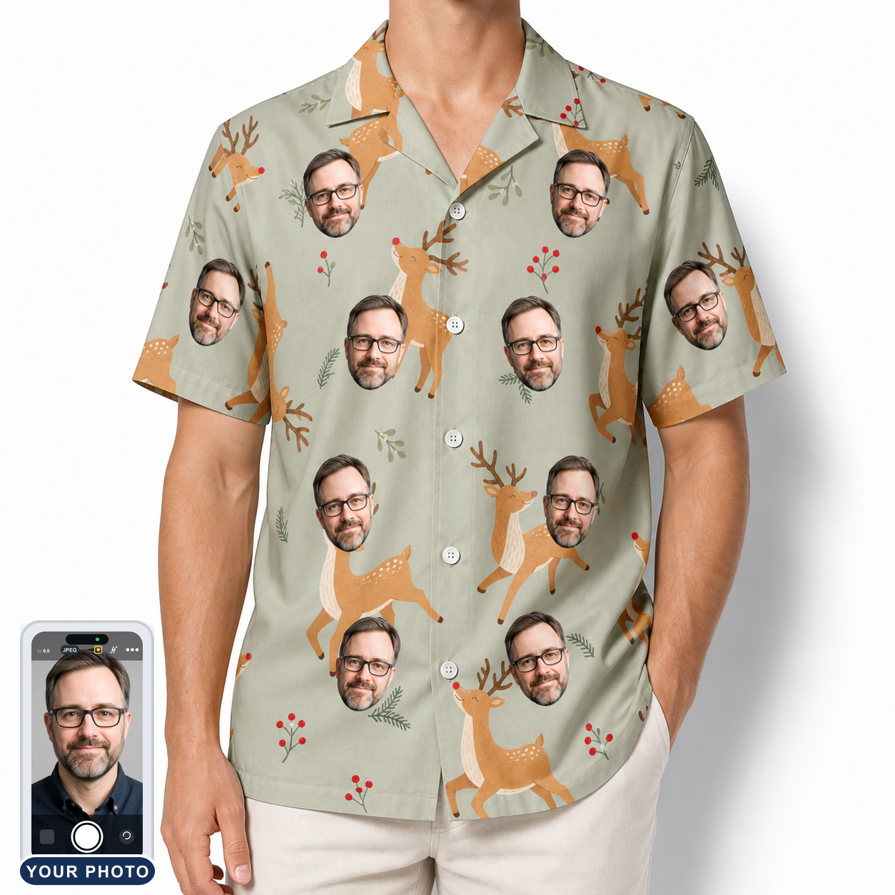Men's Hoof Hootenanny Custom Face Hawaiian Shirt