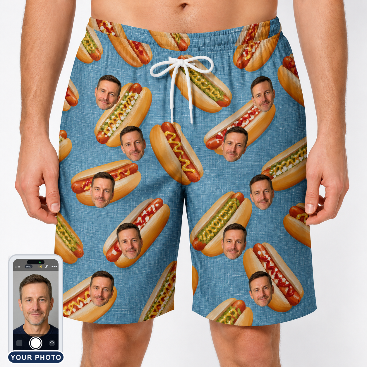 Men's Bunited States Custom Face Beach Shorts