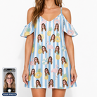 Women's Flamingo Fizz Custom Face Off-Shoulder Dress