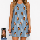 Women's Retro Riptide Custom Face Tank Dress