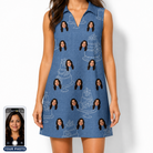Women's Fondant Foam Custom Face V-Neck Dress