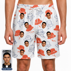 Men's Hooked Brims Custom Face Beach Shorts