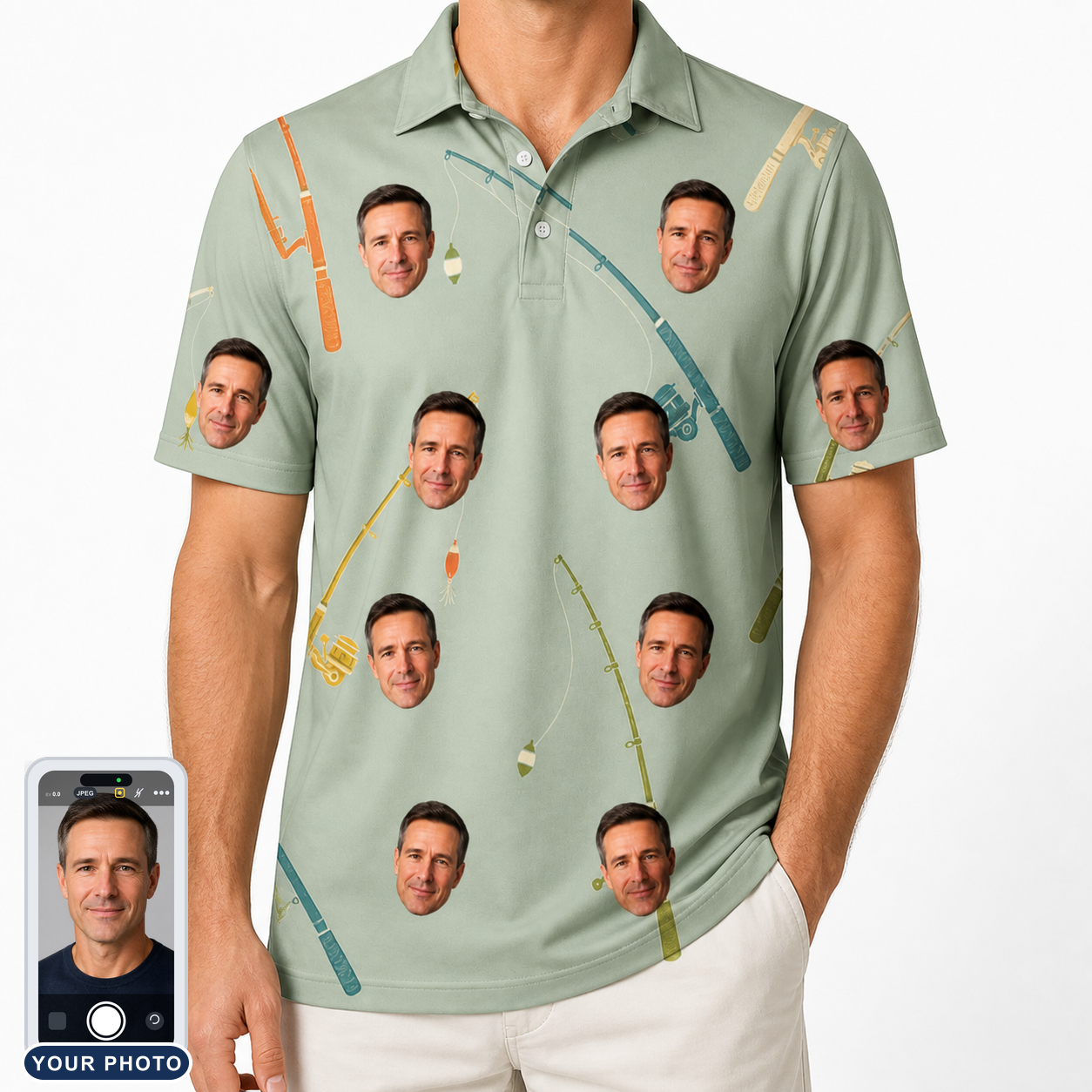 Men's Pole Position Custom Face Polo Shirt