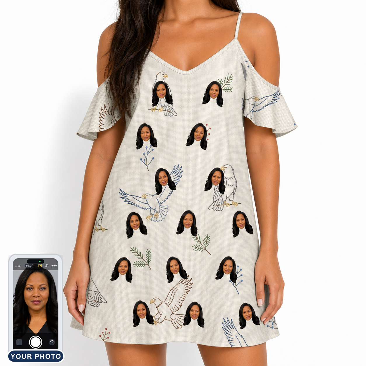Women's Talon Toast Custom Face Off-Shoulder Dress