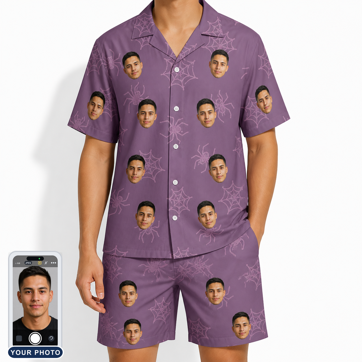 Men's Spindle Specters Custom Face Shirt & Shorts Set
