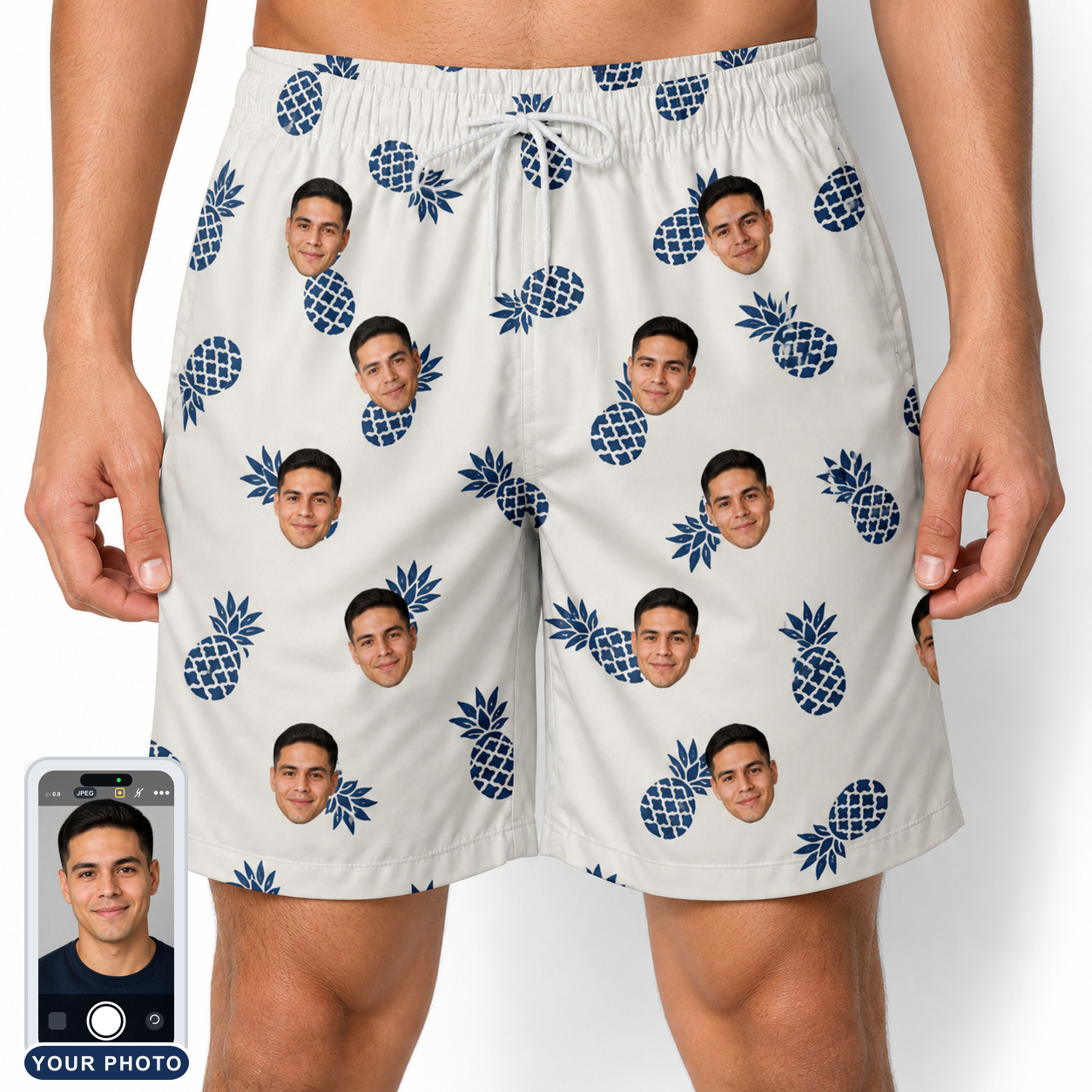 Men's Golden Getaway Custom Face Beach Shorts