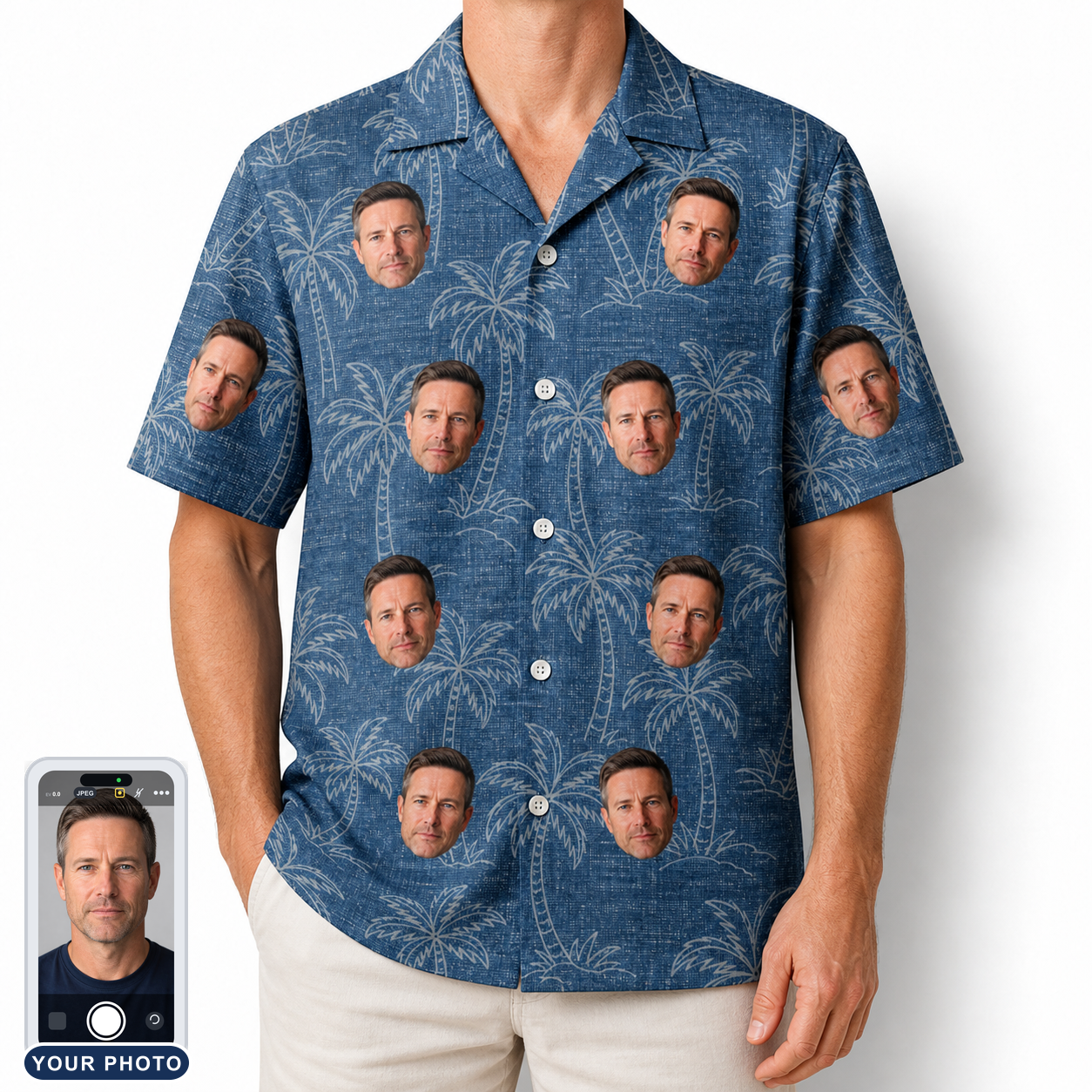Men's Blossom Bounce Custom Face Hawaiian Shirt
