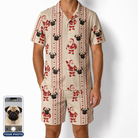 Men's Jolly Jingle Custom Dog Face Shirt & Shorts Set