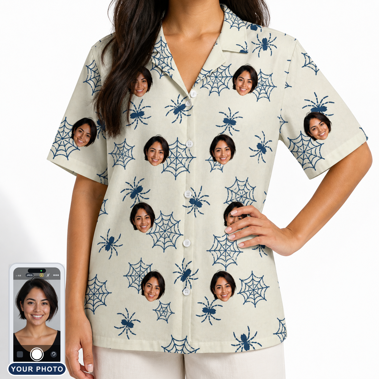 Women's Gloom Looms Custom Face Hawaiian Shirt