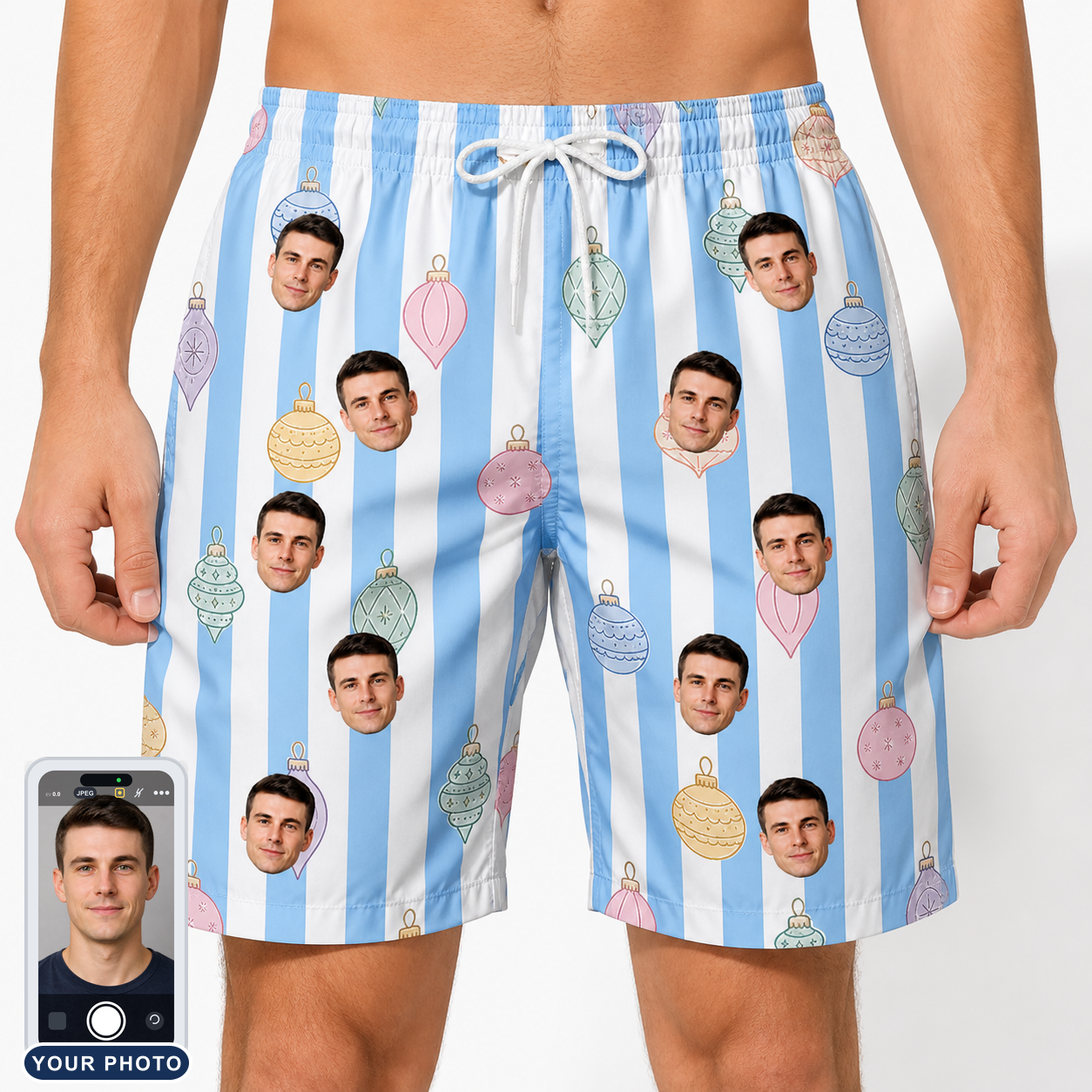 Men's Dazzle Drops Custom Face Beach Shorts