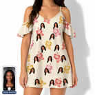 Women's Hibiscus Hustle Custom Face Off-Shoulder Dress
