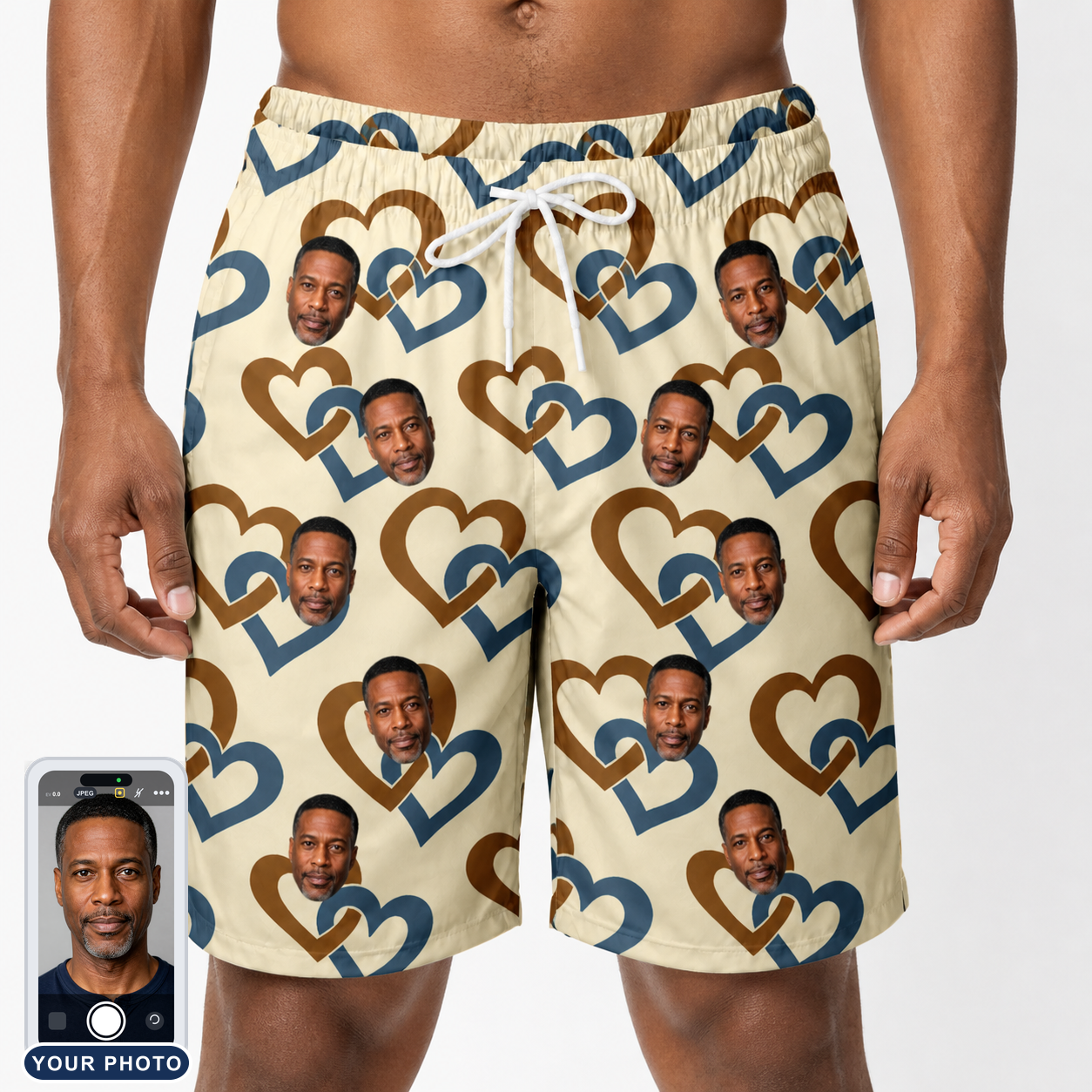 Men's Cove Connections Custom Face Beach Shorts