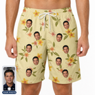 Men's Frangipani Frolic Custom Face Beach Shorts