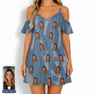 Women's Chrono Chaps Custom Face Off-Shoulder Dress