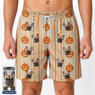 Men's Spooky Squash Custom Dog Face Beach Shorts