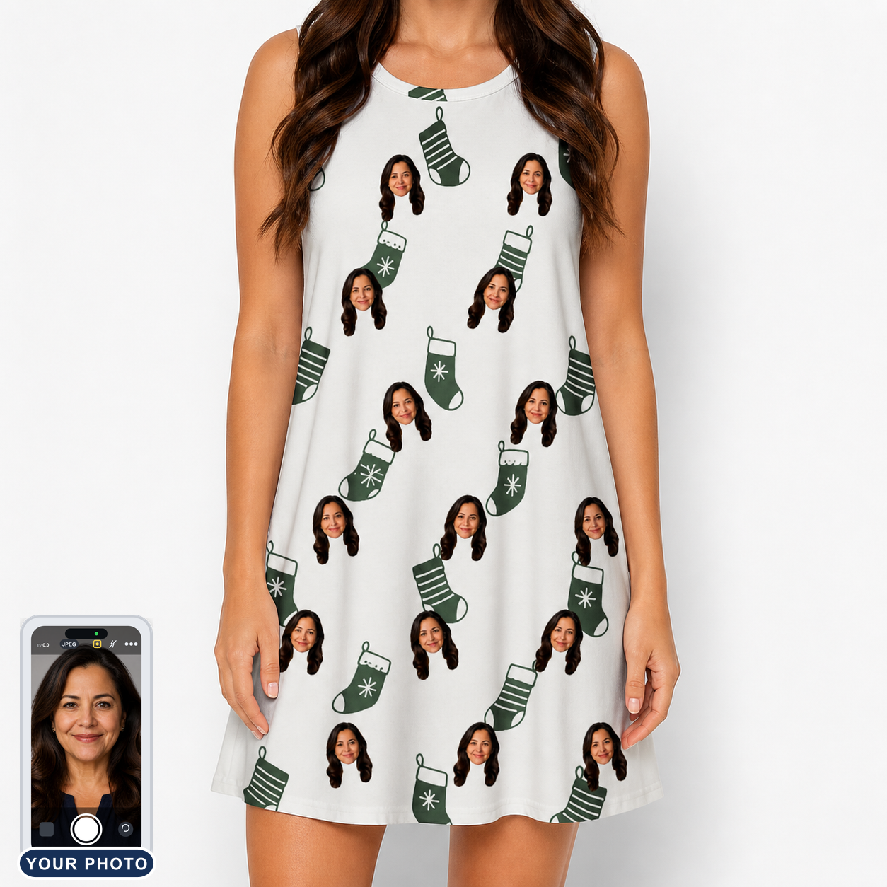 Women's Gifts Afoot Custom Face Tank Dress
