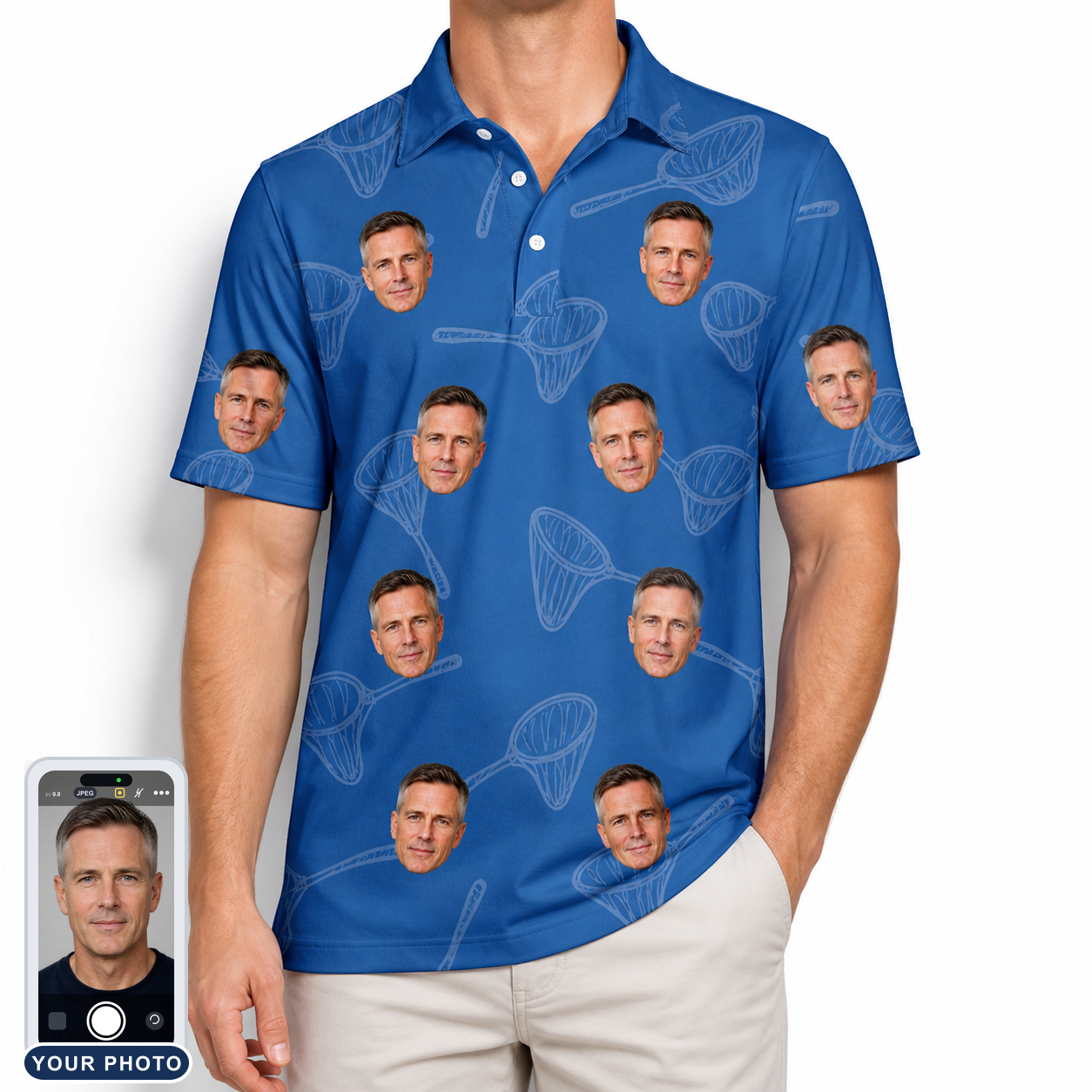 Men's Net Results Custom Face Polo Shirt