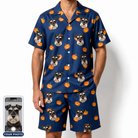 Men's Orange Oddities Custom Dog Face Shirt & Shorts Set