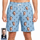 Men's Palm Parasol Custom Face Beach Shorts