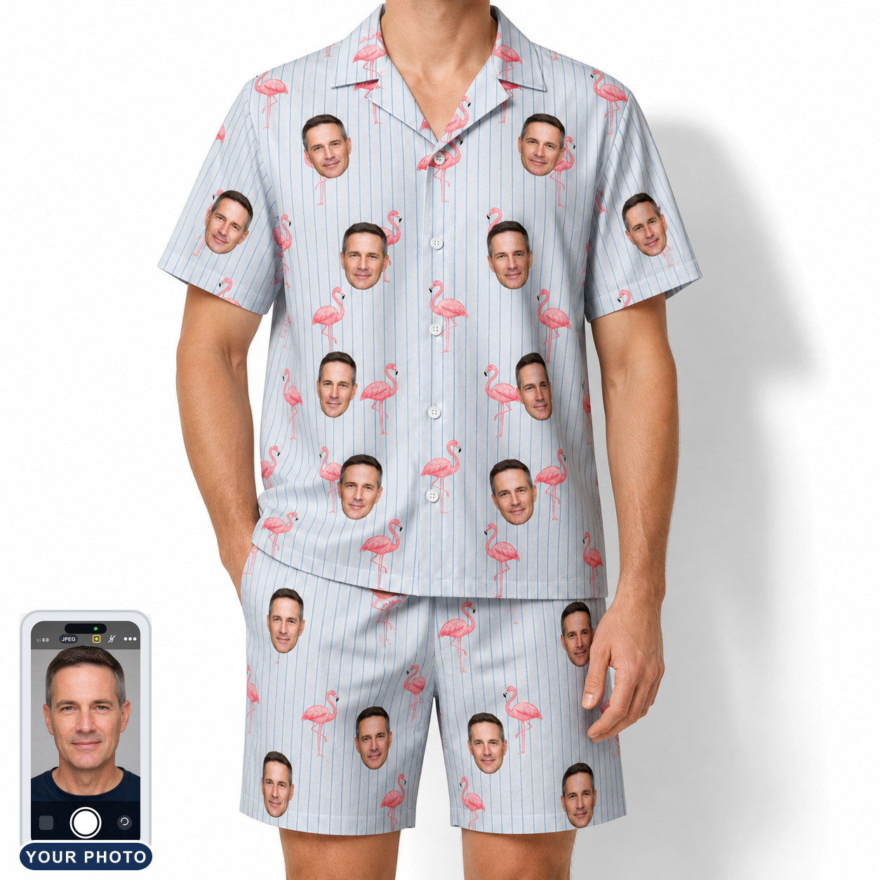Men's Stilt Spritz Custom Face Shirt & Shorts Set