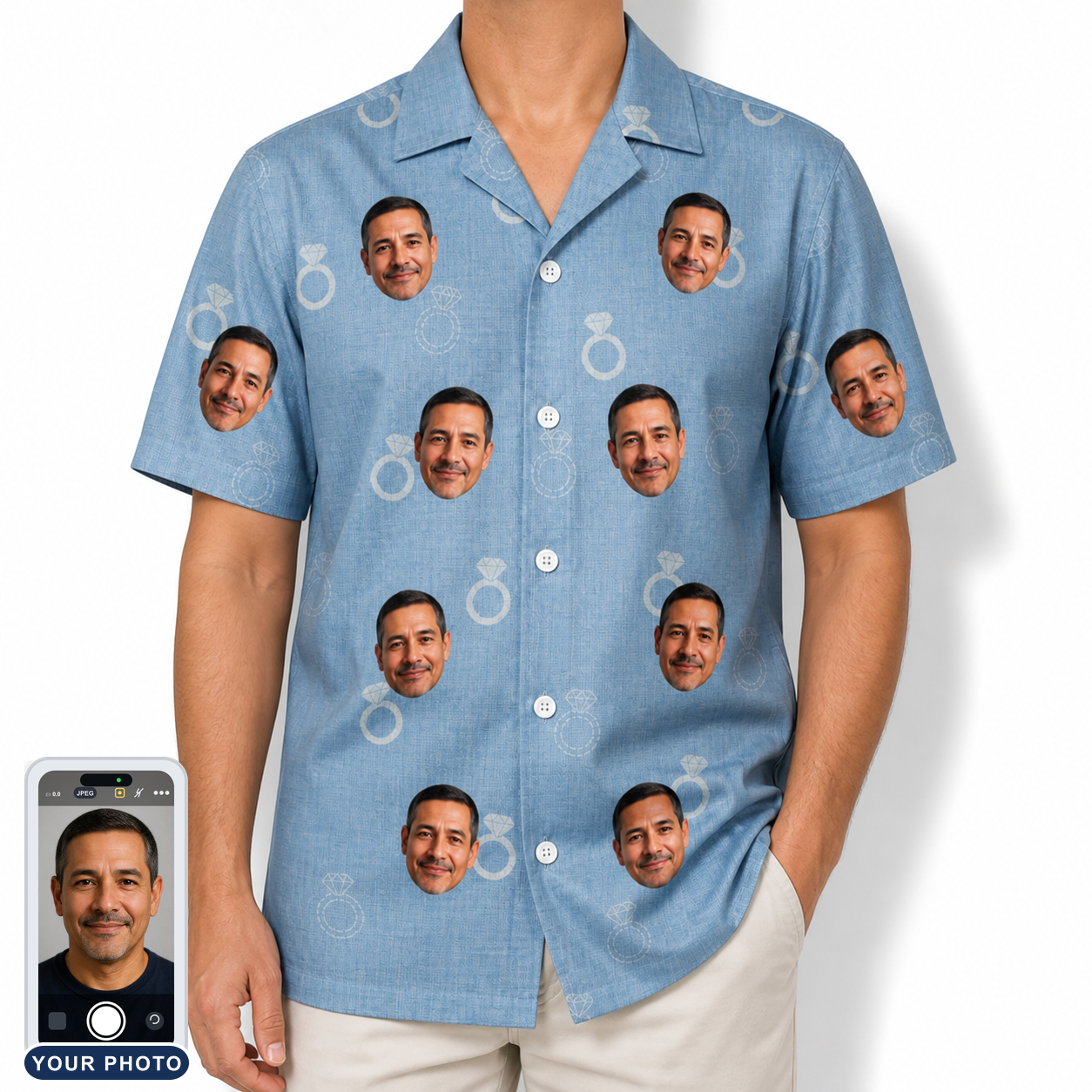 Men's Carat Chaos Custom Face Hawaiian Shirt
