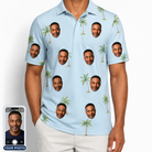 Men's Chrome Fronds Custom Face Polo Shirt