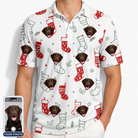 Men's Yule Pouches Custom Dog Face Polo Shirt