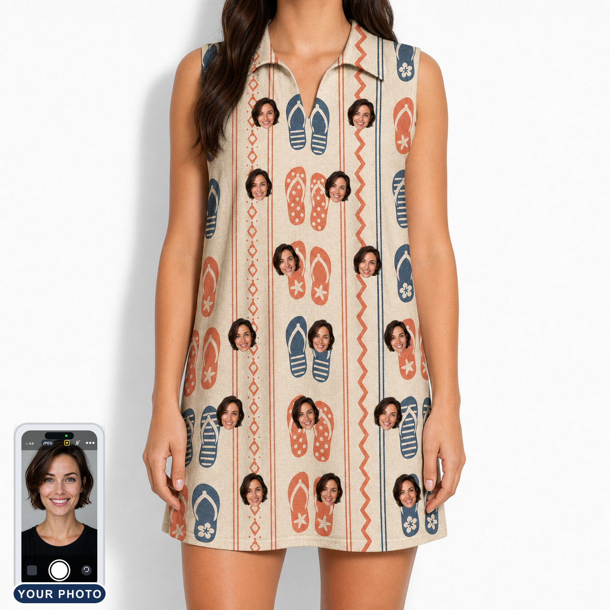 Women's Sole Mates Custom Face V-Neck Dress