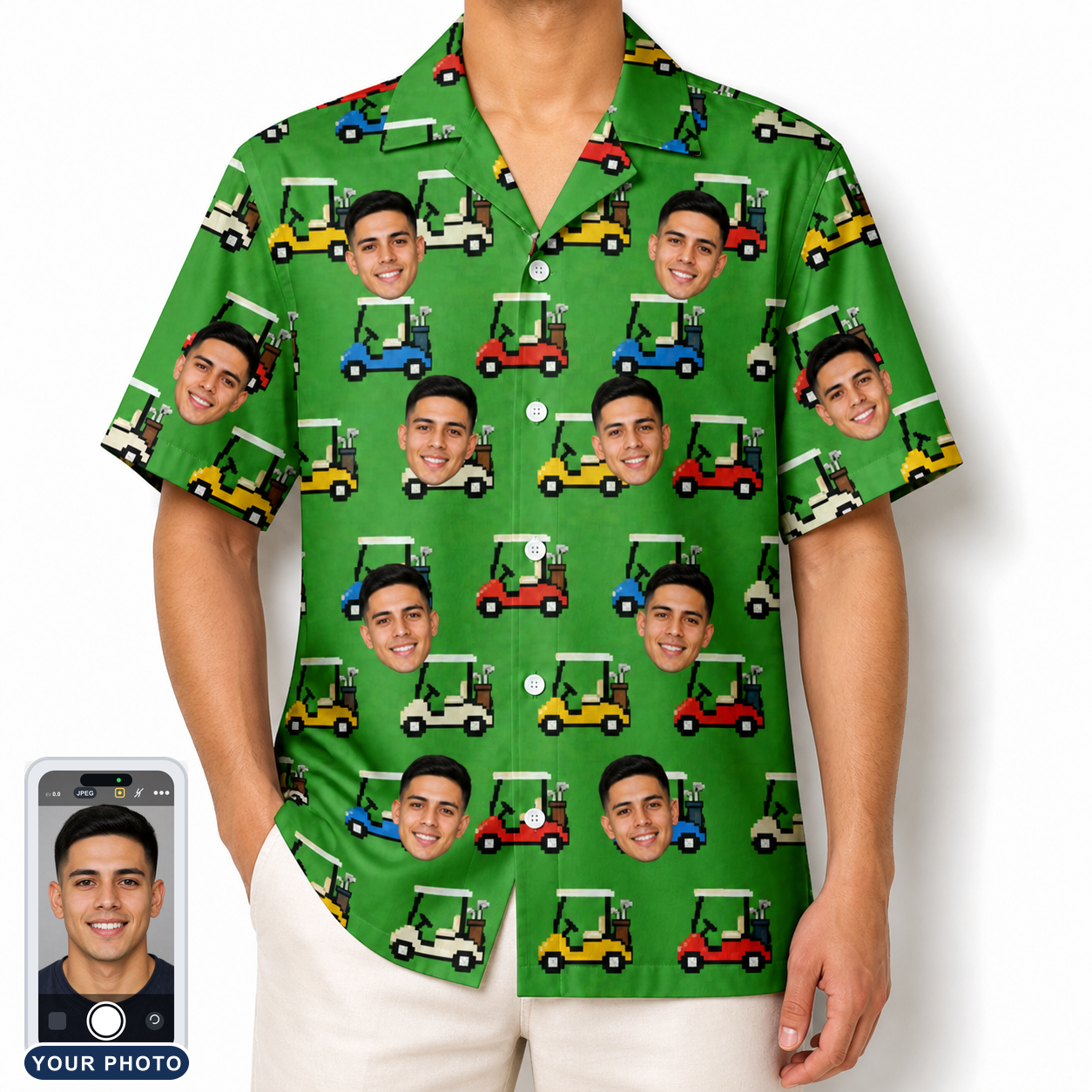 Men's Course Cruisers Custom Face Hawaiian Shirt