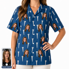 Women's Peg Pursuit Custom Face Hawaiian Shirt